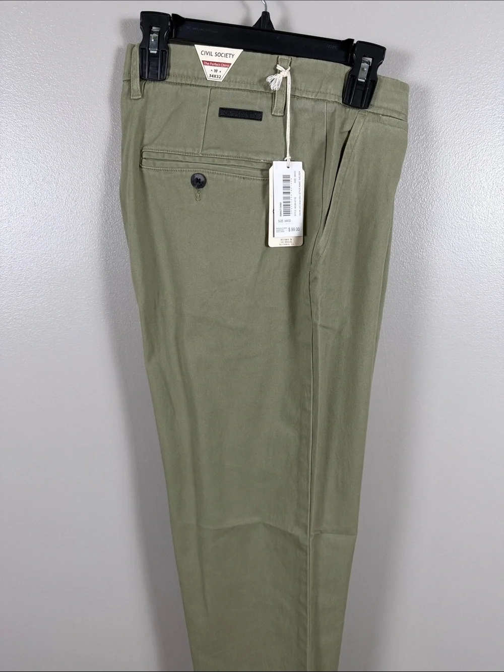 Civil Society Muted Olive Green Nielsen Chino Pants 34x32